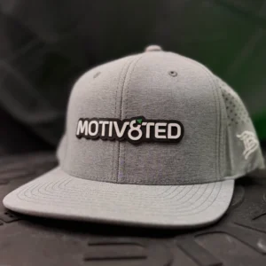 Motiv8ted Launch Hat - Flat Brim - Heather Gray
