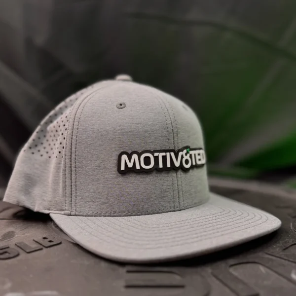Motiv8ted Launch Hat - Flat Brim - Heather Gray